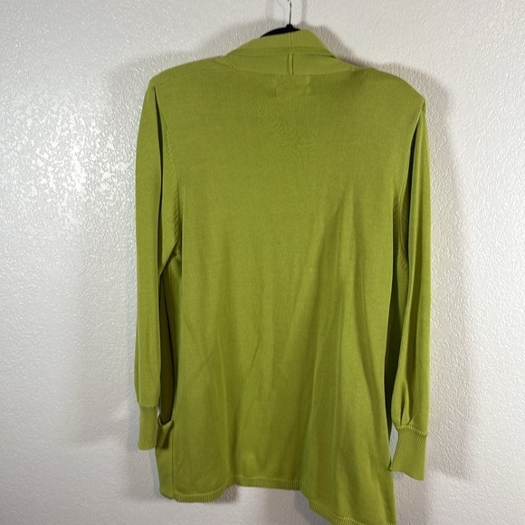Side Effects Lime Green Open Front Cardigan With Pockets Size Large - Picture 4 of 6